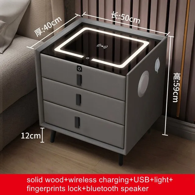 Smart LED Nightstand with Wireless Charging Pad