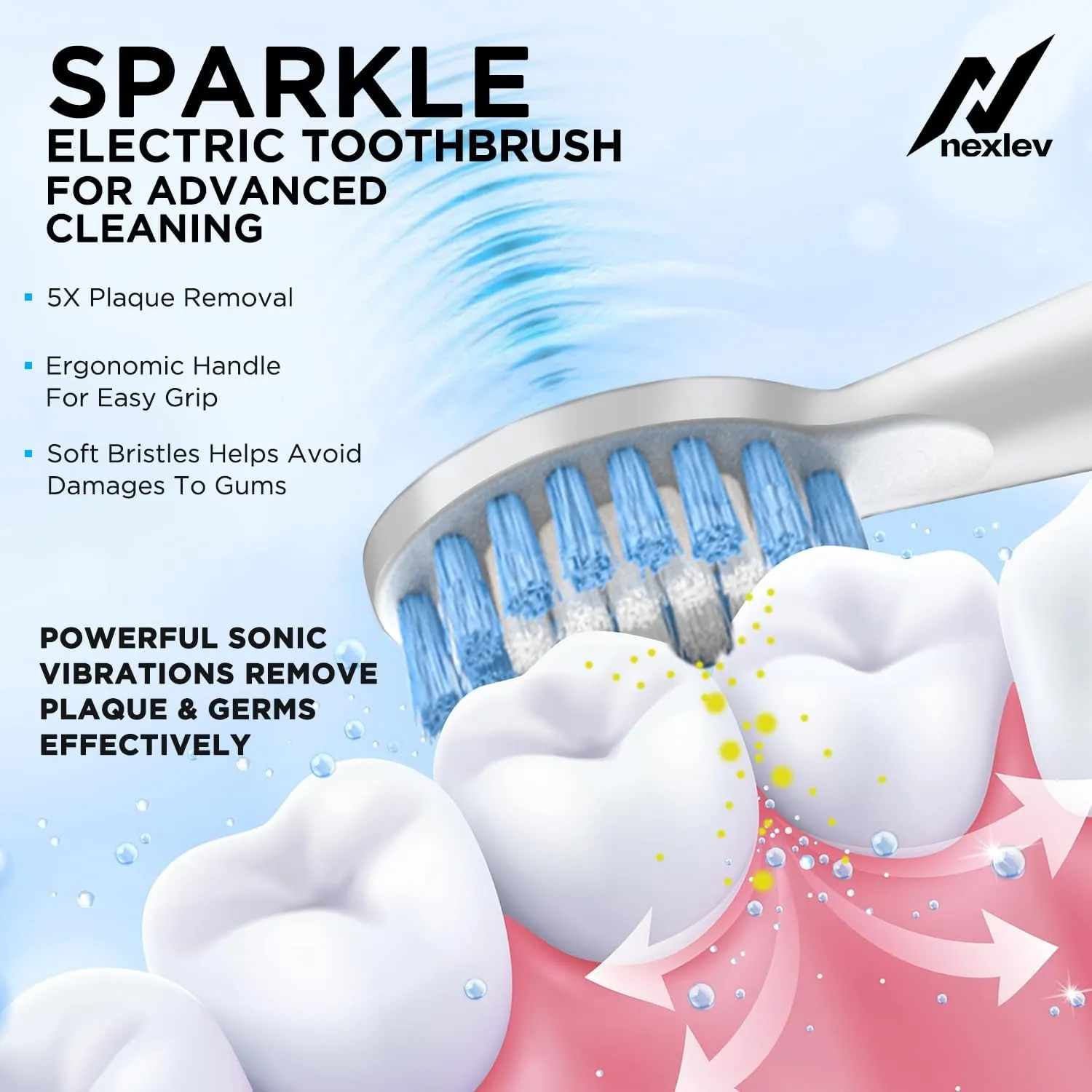 Smart Smile Sonic Electric Toothbrush-Sparkle for Adult | ET-03-BL