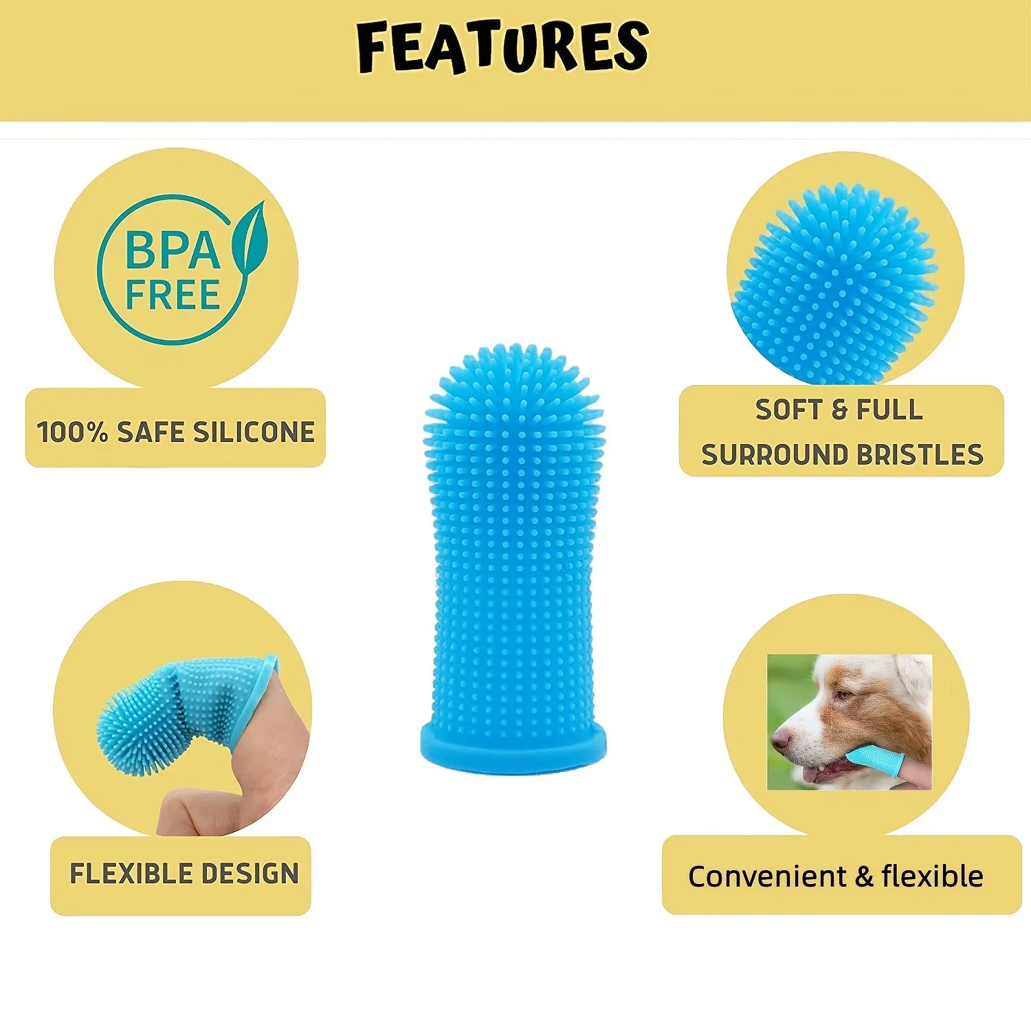 Soft Silicone Toothbrush Effortlessly Clean Your Pets Teeth