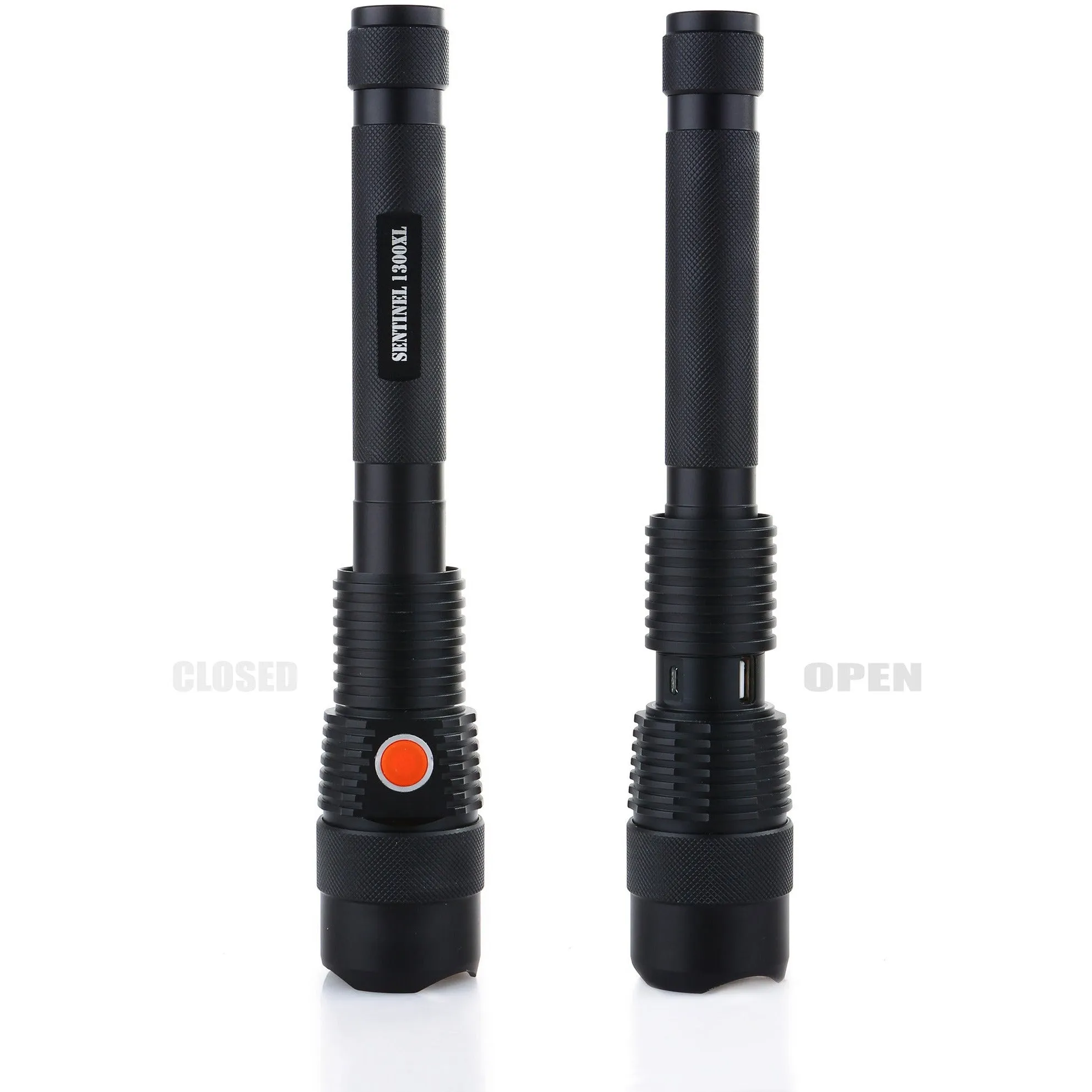 The Original Sentinel 1300XL Rechargeable Tactical LED Flashlight with Powerbank