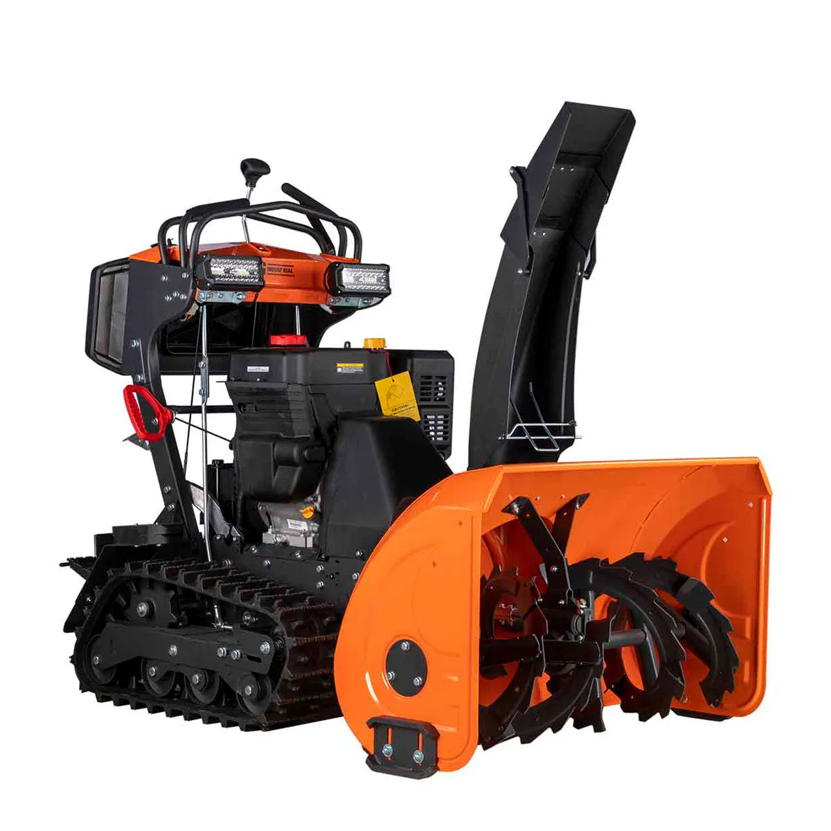 TMG Industrial 34” Stand-On Gas-Powered Snow Blower, Dual Stage, Rubber Track, LED Light, 50’ Throwing Distance, TMG-GSB36