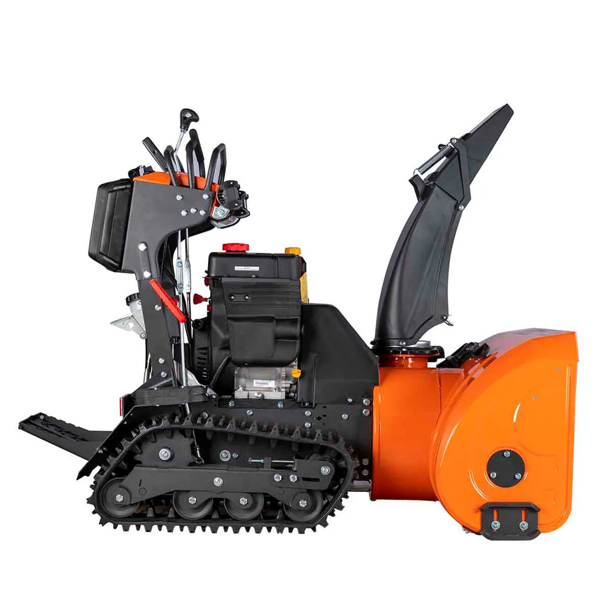 TMG Industrial 34” Stand-On Gas-Powered Snow Blower, Dual Stage, Rubber Track, LED Light, 50’ Throwing Distance, TMG-GSB36