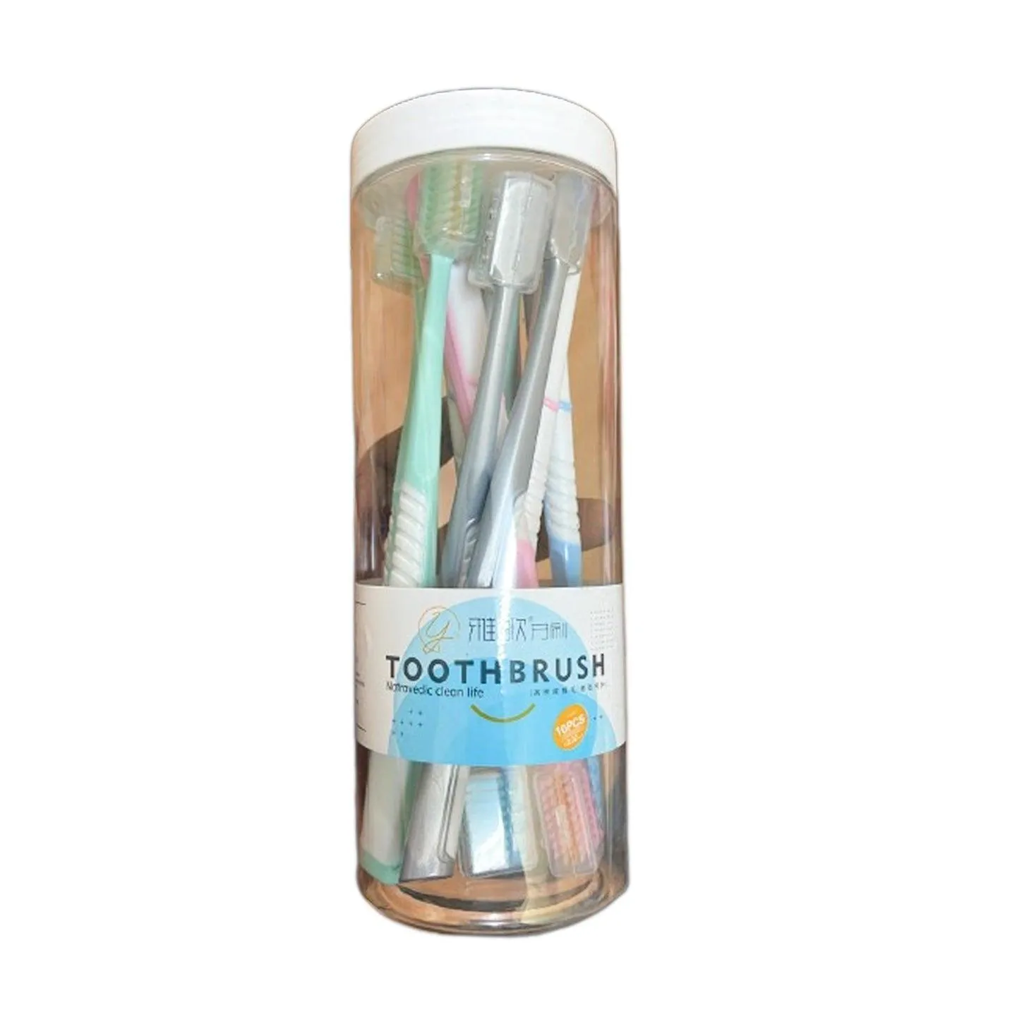 Toothbrush With Storage Bottle - 10 Pcs