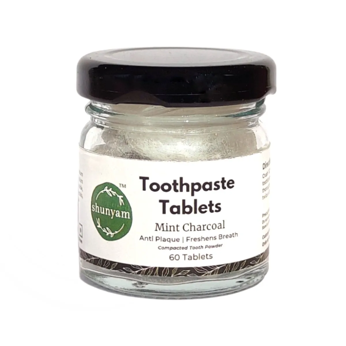 Toothpaste Tablets Fluoride Free, Activated Charcoal Mint (60 Tabs)