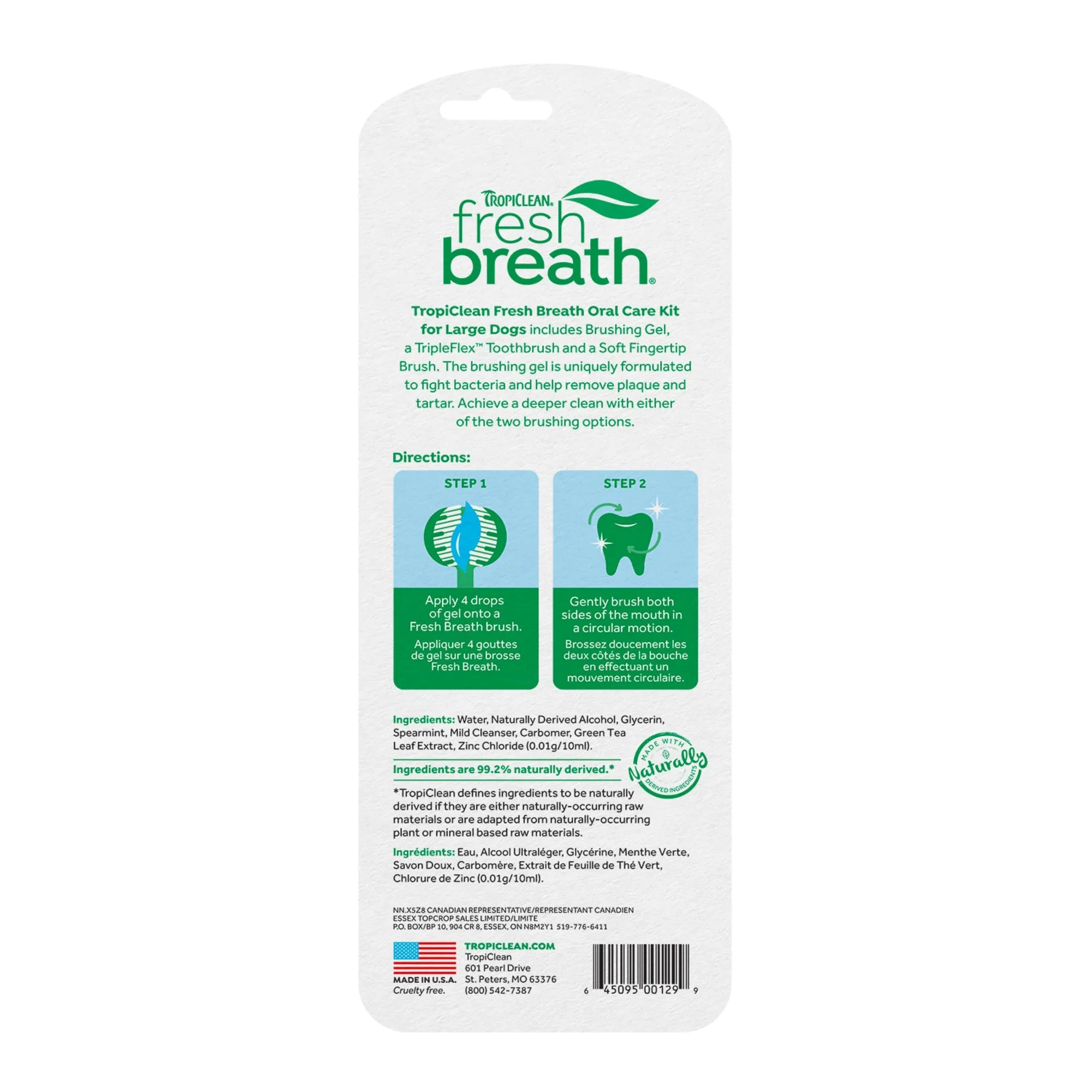 Tropiclean Fresh Breath Oral Care Kit For Medium and Large Dogs