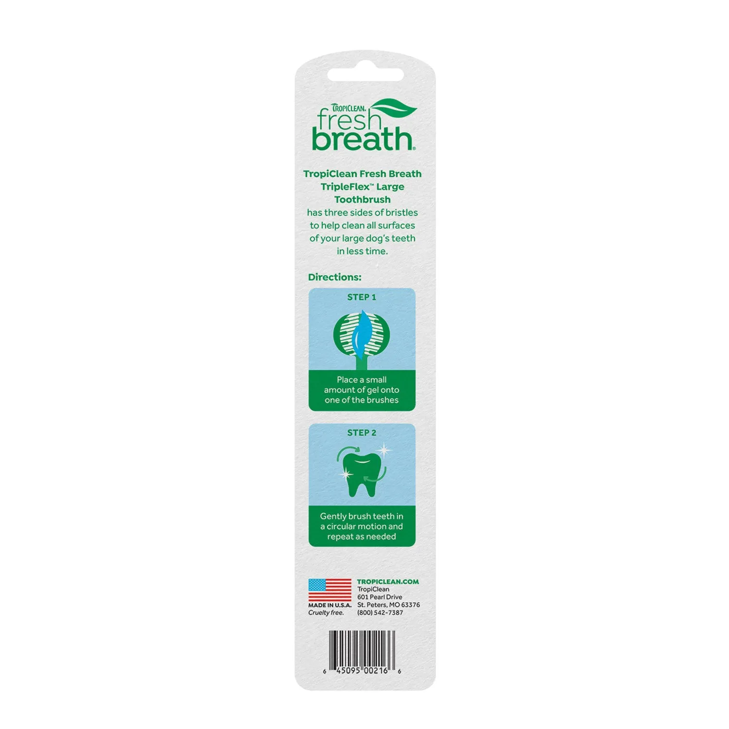 Tropiclean Fresh Breath Triple Flex Toothbrush for Dogs