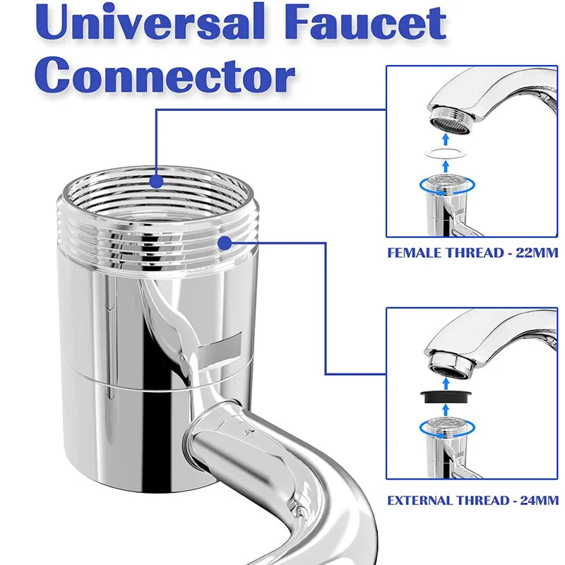 Universal 1080° Swivel Faucet Extender Rotatable Multifunctional Extension Faucet