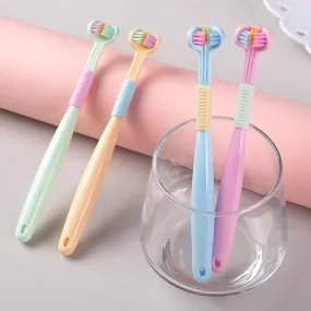 V-shaped three-sided toothbrush for effective cleaning