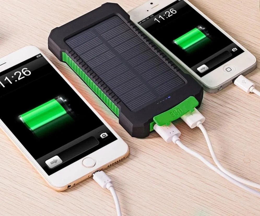 Waterproof 10000Mah Solar Power Bank with LED Light