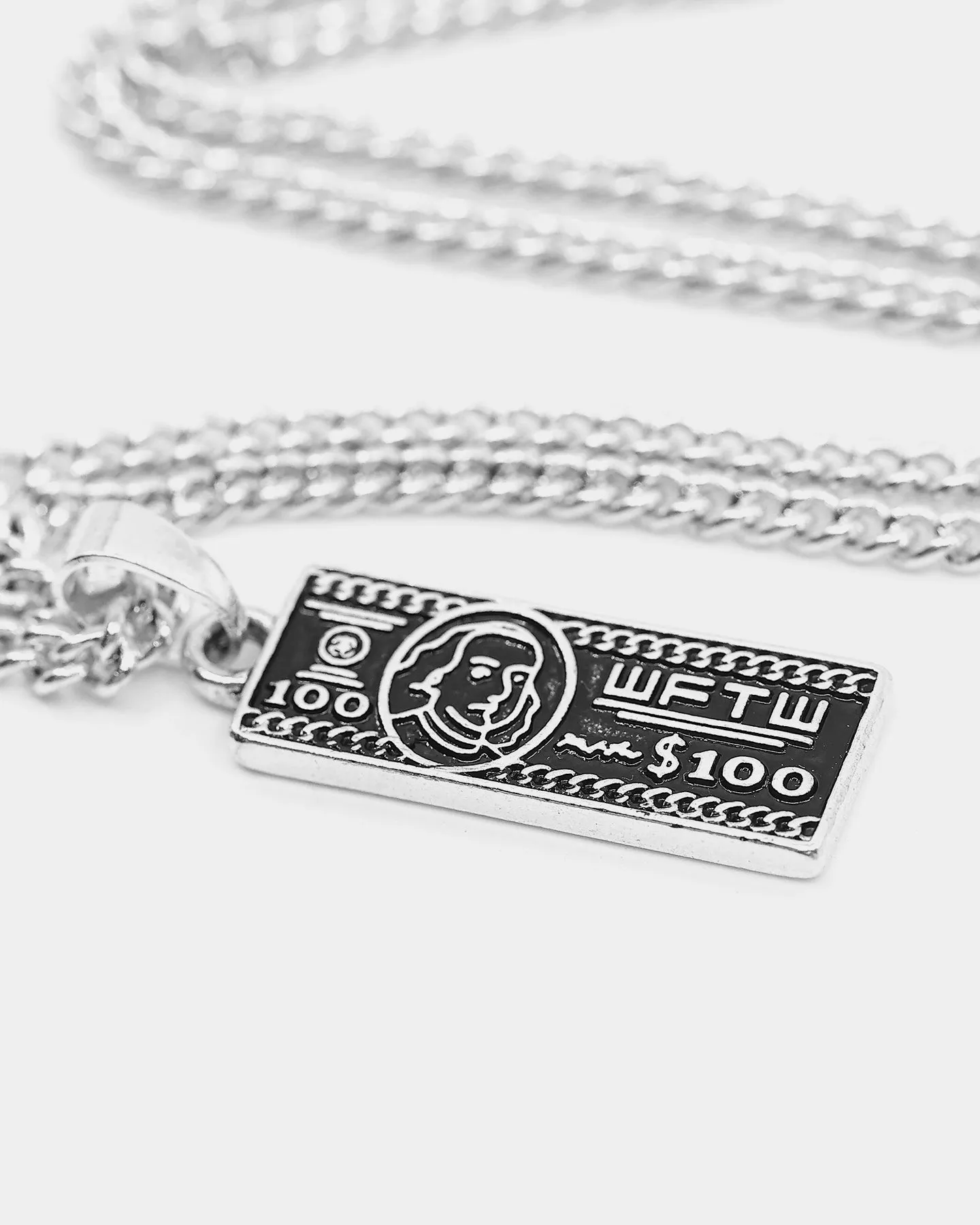 Wild for the Weekend Stick or Twist Dollar Bill Necklace Silver