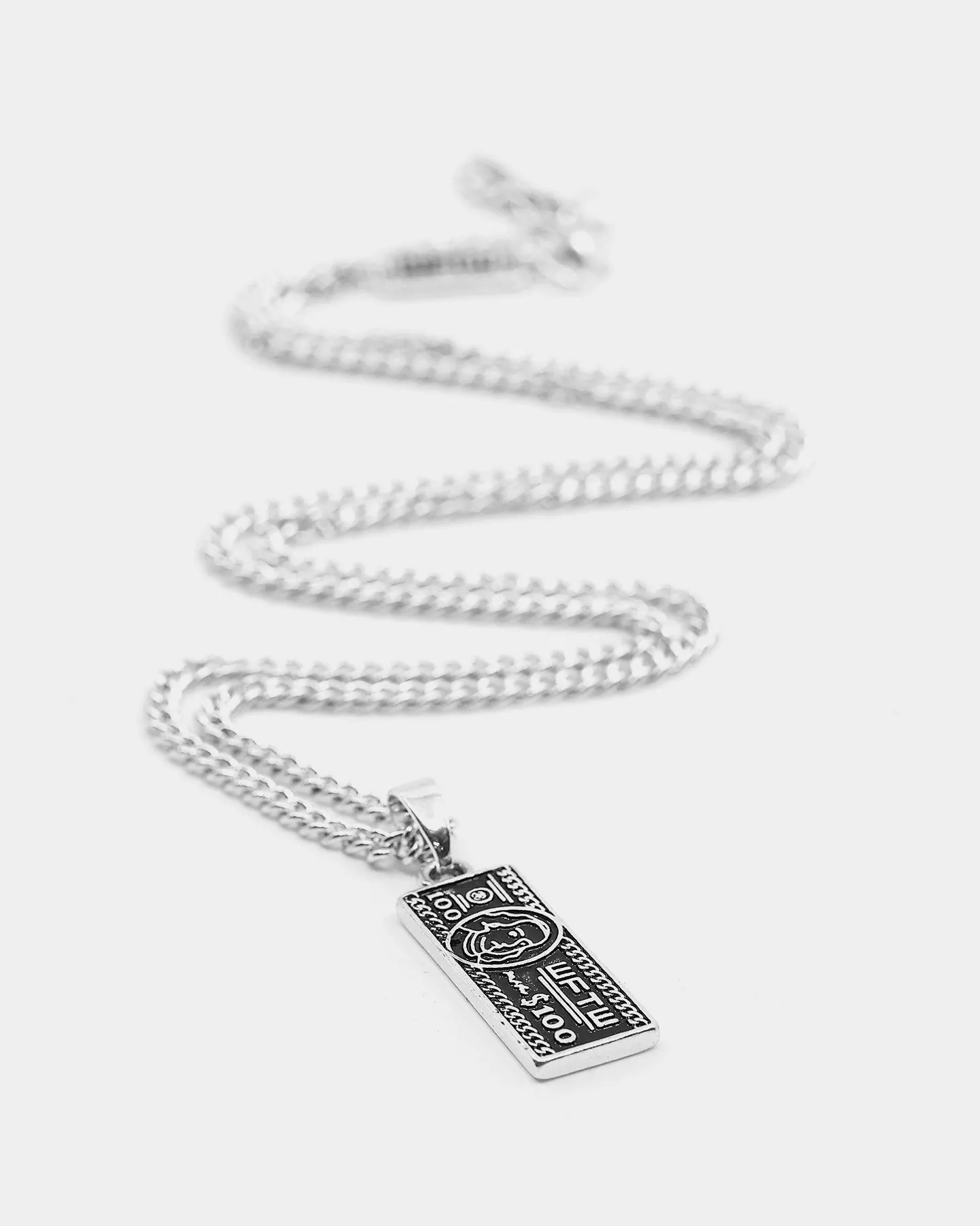 Wild for the Weekend Stick or Twist Dollar Bill Necklace Silver