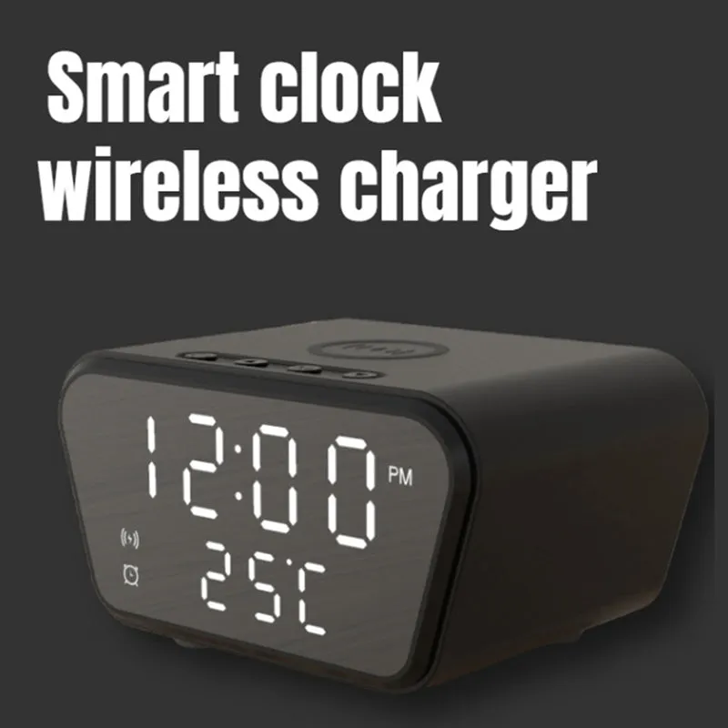 Wireless Charger Bluetooth Speaker LED Smart Digital Clock