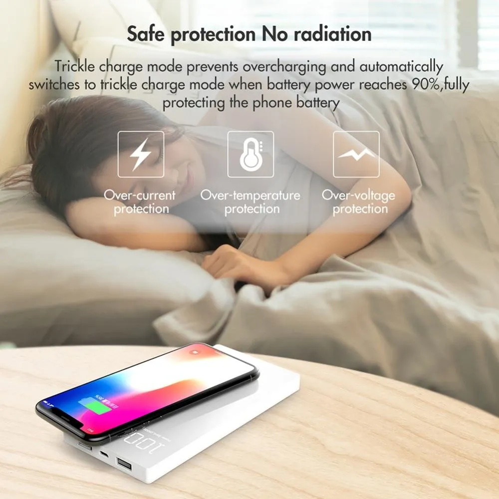 Wireless Charger Power Bank For Xiaomi Dual USB Mi External Battery Bank Charger for Mobile Phones