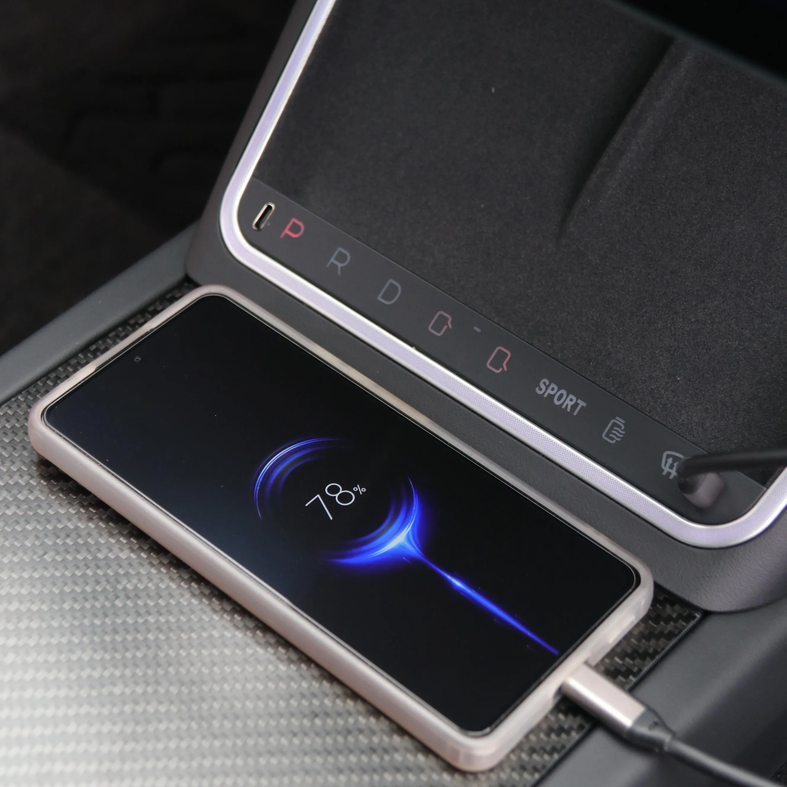 Wireless Charging Smart Button with Ambient Light for Tesla Model 3 Highland