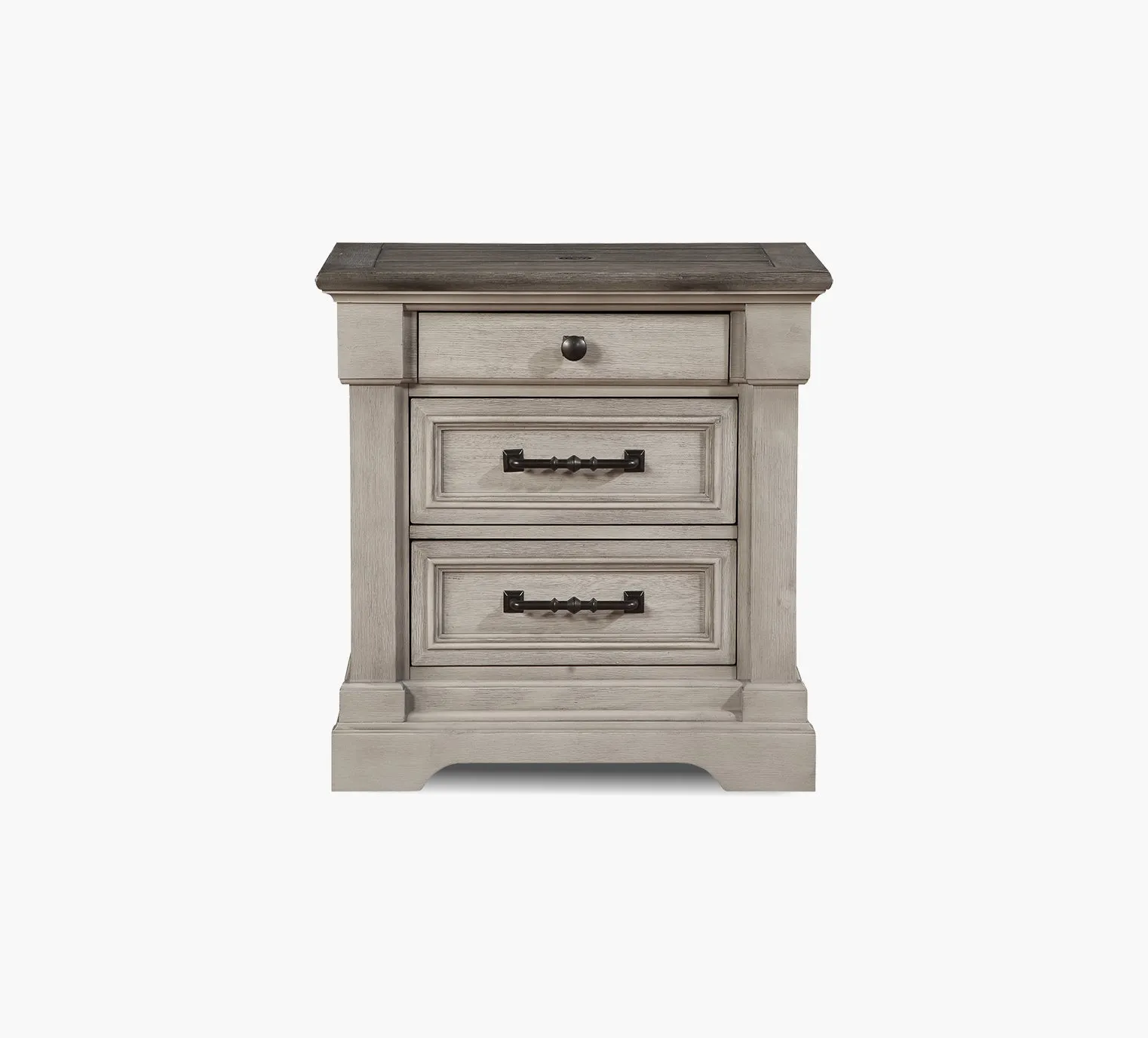 Woodbridge Grey 3 Drawer Nightstand