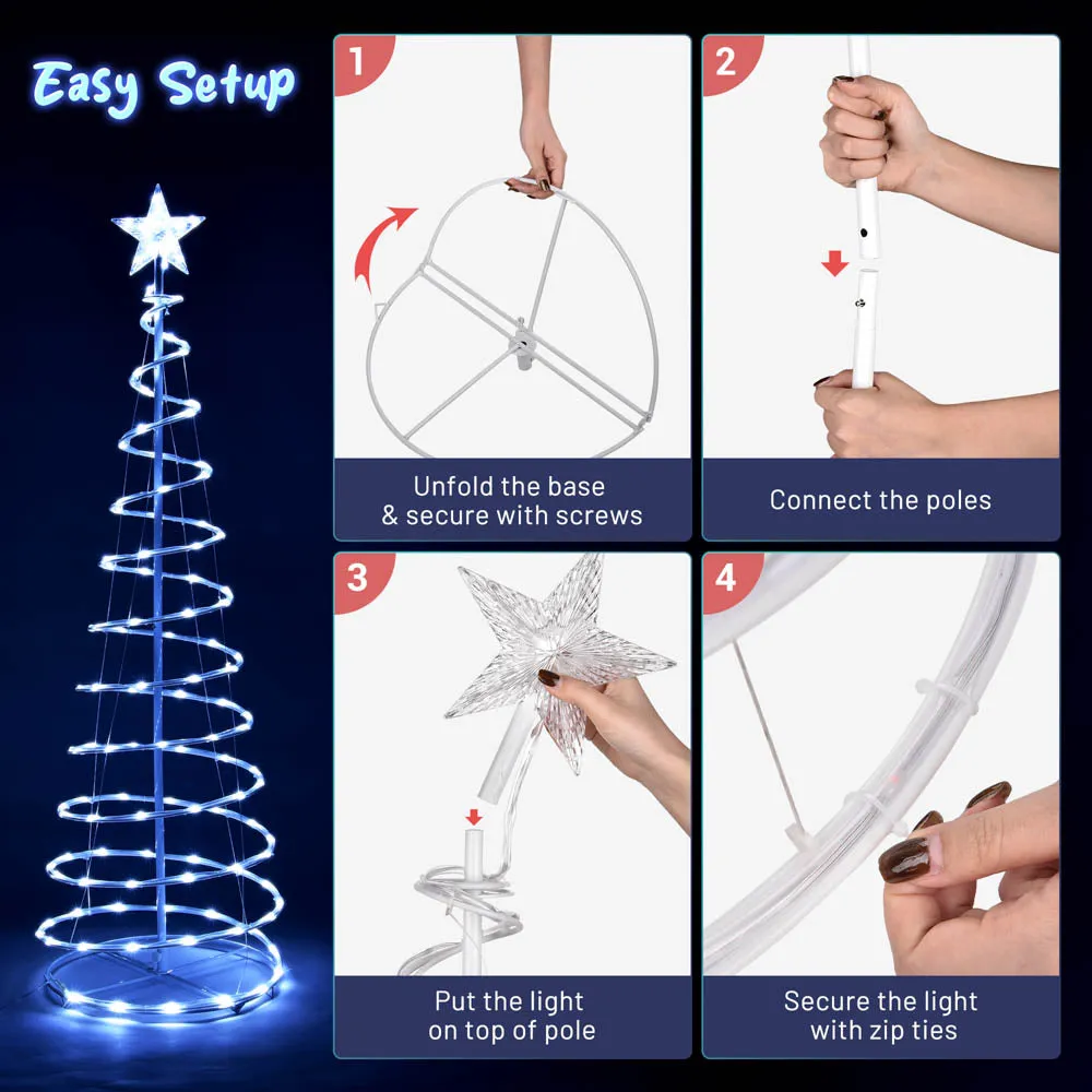 Yescom 5' Lighted Spiral Christmas Tree USB Powered