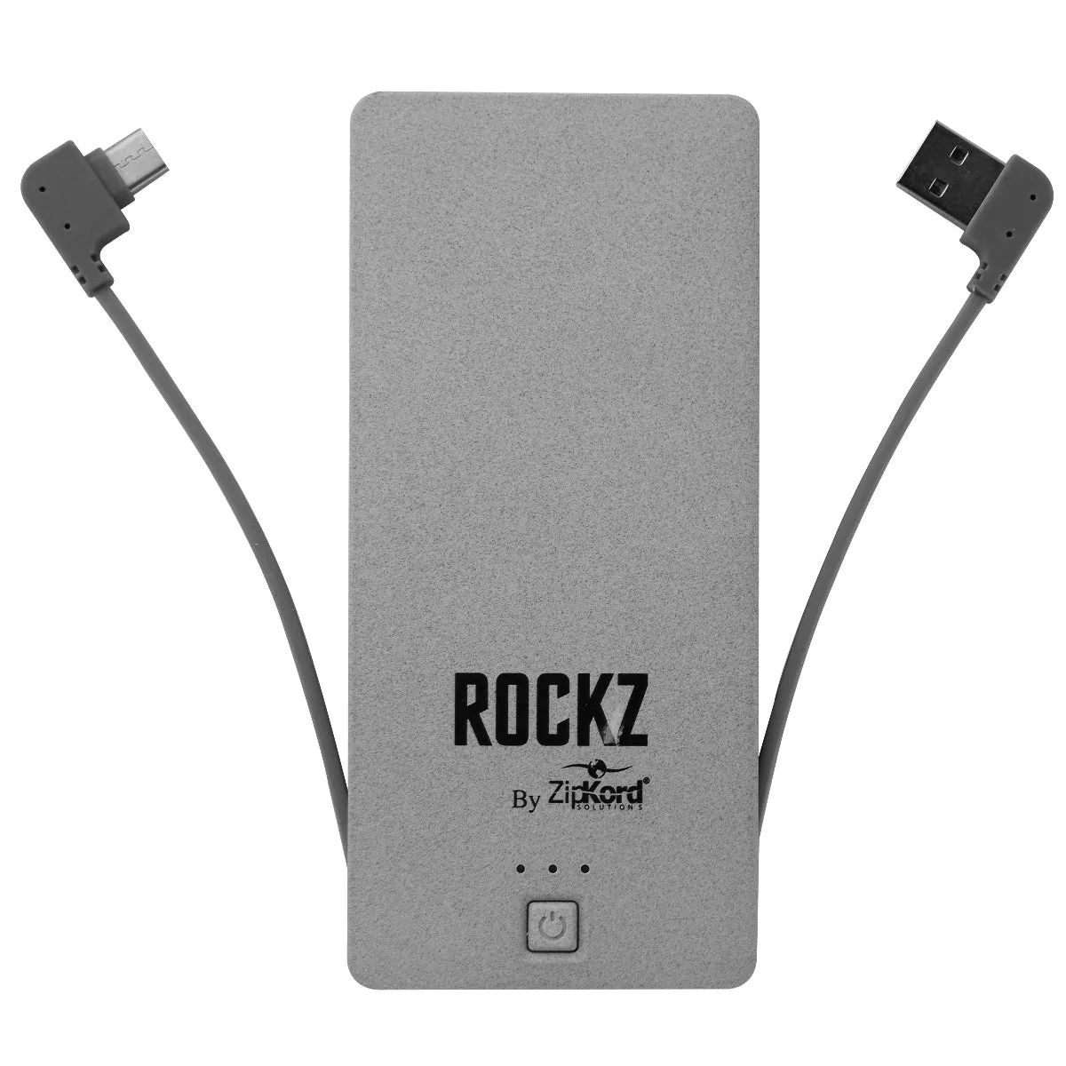 Zipkord 2.4 Amp 5,000 mAh Portable Power Bank with USB-C Connector - Gray